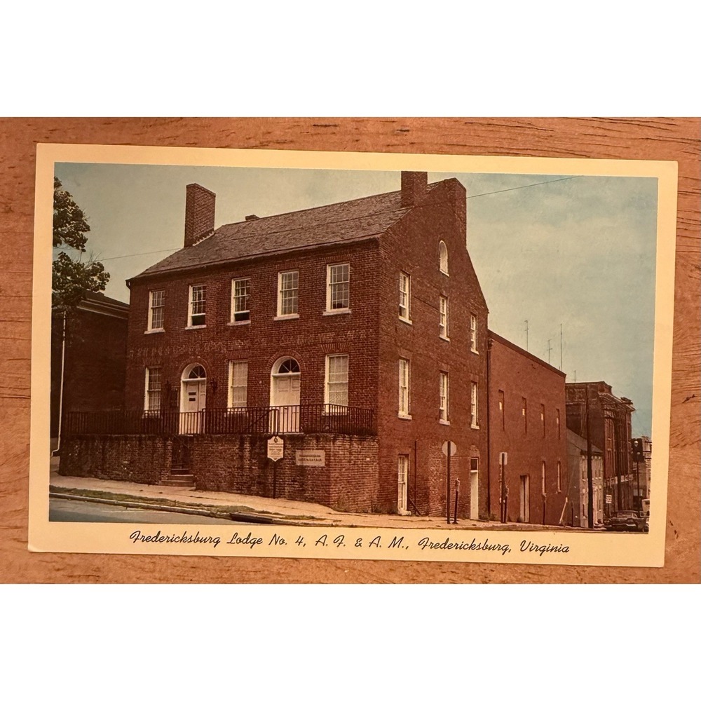 Vintage Postcard 1962 Washington's‎ Lodge Masons Lodge #4 Fredericksburg Va.
